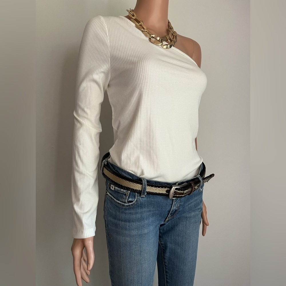 NWT Old Navy One-Shoulder Rib-Knit Top - Picture 3 of 4
